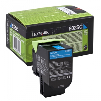 Original Tonerkartusche -  Lexmark 80C2SC0 ( 802SC ) Cyan