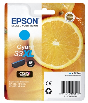 Original Tintenpatrone  -  Epson T33 XL Cyan